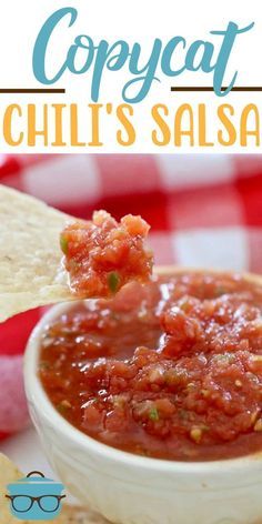 this copycat chili's salsa is so delicious and easy to make, it only takes five ingredients