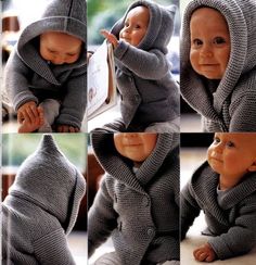 Cute baby sweater Duffel Coat, Baby Mode, Pull Bebe, Knit Baby Sweaters, Duffle Coat, Baby Sweater, Baby Cardigan, Baby Sweaters