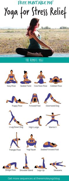 Yoga Flow for Stress Relief - Free PDF This printable yoga sequence is perfect for relieving stress and anxiety. #Yoga #StressRelief Fitness Outfits, Pose Yoga, Free Yoga, Fitness Plan