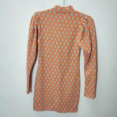 Zara Jacquard Dress Size Small Floral 70s Vibes Puff Sleeves Orange Blue Pink Zara 1930/403 Bloggers Fave Summer Fall Fashion Trend Long Sleeves Dress Fitted Orange Winter Dress, Fitted Orange Dress For Winter, Retro Orange Long Sleeve Dress, Retro Fitted Orange Mini Dress, Vintage Fitted Orange Mini Dress, Retro Long Sleeve Orange Dresses, Fitted Vintage Orange Mini Dress, Fitted Orange Dress With Retro Print, Orange Retro Mini Dress