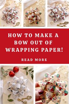 the instructions for how to make bow out of wrapping paper, and then fold them into bows