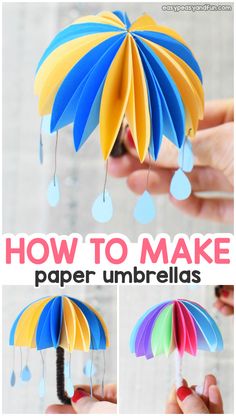 how to make paper umbrellas that are easy and fun for the whole family or kids