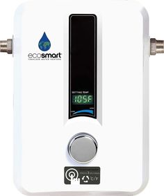 an ecosmart tankless water heater with thermostar on top