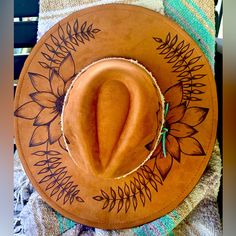 In Time For Fall, Get Your Custom Burned Bohemian Style Adjustable Rancher Hat. Because Each Hat Is Hand Burned, You Are Able To Make Small Custom Changes To The Design Or Add Small Details Like Your Name, Initials, Etc. Just Send A Note When You Order And I’ll Let You Know If It’s Something We Can Do. Also, Let Us Know Which Color You Are Ordering Or We Will Default To The Color Shown. Hats Are Adjustable And Can Accommodate A Head Circumference Of 56-58 Centimeters. If Your Head Size Typically Woodburning Felt Hat, Wood Burned Hats, Burning Hats, Burnt Felt Hat, Burned Western Hats For Women, Burnt Felt Hat Design, Burned Hats, Burned Wide Brim Hats, Hand Burn