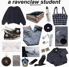 Not a ravenclaw, but I’d wear this any day Moda Grunge, Stile Harry Potter, Outfit Boards, Diy Outfits, Mood Clothes, Tokyo Street Fashion, Grunge Outfit