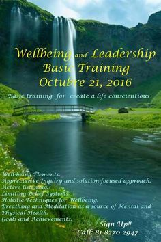 a poster for a seminar on well being and leadership basic training oct 21, 2016