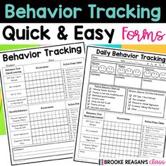 behavior tracker for behavior tracking with the text behavior tracking quick & easy forms and activities