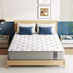 the mattress is made and ready to be used in the bedroom or as a bed