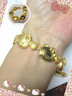 . Hello Kitty Bracelet, Maximalist Jewelry, Custom Gold Jewelry, Jelly Bracelets, Dope Jewelry Accessories, Fancy Jewellery Designs, Dope Jewelry, Chunky Jewelry