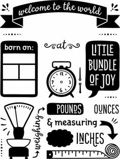 a black and white poster with different things to do in the world, including an alarm clock