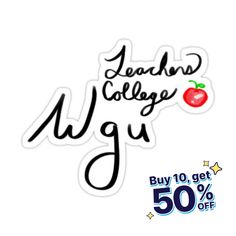 sticker with the words leapps college and an apple