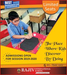 an advertisement for the school children's art and crafts program, which is being held by