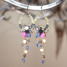 Crystal Beaded Chandelier Earrings Absolutely Stunning In Person. I Can't Say Enough About Them, I Not Only Own A Pair But Have Given Them As Gifts. Total Of 4" Long. The Hoop Is Approximately 1" Wide. Shining, Shimmering Splendid! #Crystal #Beaded #Rose #Dainty #Instafashion Cluster Jewelry, Beaded Rose, Family Bed, Beaded Chandelier Earrings, Beaded Chandelier, Button Jewelry, Fantasy Jewelry, Diy Earrings, Chandelier Earrings