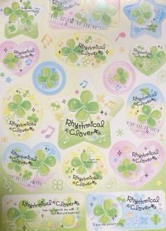 the sticker sheet has shamrocks on it