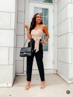 Headed to a black tie wedding or special event? My fabulous jumpsuit makes the perfect wedding guest option! 🤩 Wearing a size small and fits true to size. #weddingguestoutfit #weddingguestdress #blacktiewedding #jumpsuits #fancy #bestdressed #dressy #womensfashiontrends #womensfashion #fashionblogger #styleblogger #styleinspiration #reddressboutique #rdbabe @Shopreddress Style A Leather Skirt, Cream Cropped Sweater, Leather Skirt Outfit, Star Black, Red Dress Boutique, Black And Beige, Black Turtleneck, Grey Cardigan