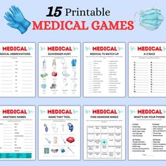 medical games for kids to play in the hospital with text overlay that says, printable medical games