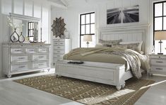 Kanwyn Whitewash Queen Panel Storage Bed - Luna Furniture Storage Bedroom, Quaint Cottage, King Bedroom Sets, Upholstery Cushions