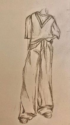 a pencil drawing of a shirt and pants