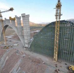 construction is underway on the new bridge that will be built at the intersection of two roads