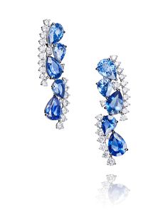 Diamond Wallpaper, High Jewellery, Deep Navy Blue, Geneva Switzerland, Western Earrings, Classy Design