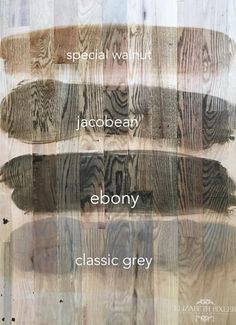 the different colors of wood are shown in this image, and there is also text on it