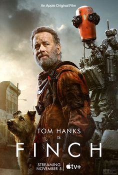 an apple original film poster with tom hank and his dog, finn from the movie