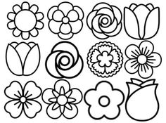 flowers that are drawn in black and white on a sheet of paper, with the words flower