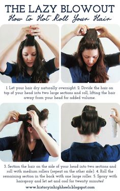 Hot Roll, Hot Rollers Hair, Tutorial Hair, Roll Hairstyle, Hot Rollers, Hair Rollers, Hair Today, Curled Hairstyles