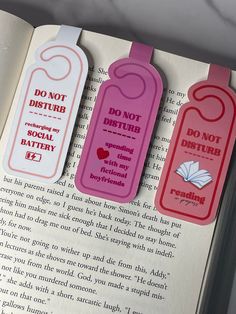 three bookmarks that say don't disturb, do not disturb and do not destroy