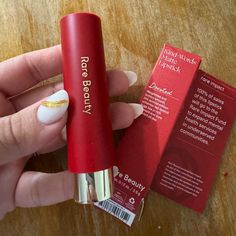 Brand New In Package . Rare Beauty Red Lipstick, Universal Red Lipstick, Makeup Rare Beauty, Chronic Loneliness, Rare Beauty Makeup, Lip Products, Beauty Lipstick, Rare Beauty, True Red