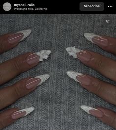 Almond Bow Acrylic Nails, Nude Nails With Bow, White Bow Nails, White Accent Nails, Acrylic Nails Almond Shape, Nail Appointment, Graduation Nails, Long Nail Designs