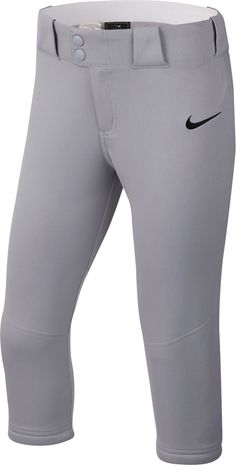 the nike women's baseball pant is shown in grey