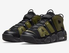 Nike Air More Uptempo “Rough Green” Color: Black/Rough Green-Pilgrim-Black Style Code: DH8011-001 Release Date: April 12, 2022 AKA, THE STREET KING. With '90s graffiti-styled graphics alongside visible Air cushioning, the Air More Uptempo '96 is all about off-court looks. Fun, discoverable details celebrate the hard work and grit it takes to make hoops dreams come true. Benefits Oversized '90s graffiti-style branding celebrates the streets you walk and the Air you walk on. Originally designed fo Popular Basketball Shoes, Nike Air More Uptempo 96, Uptempo 96, Nike Air More Uptempo, Nike Air More, Retro Basketball Shoes, Rare Nikes, Veja Sneakers, Adidas Spezial