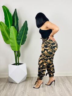 100% Cotton  High Waist Camo Pants With high waist tie detail Model is 5’4 wearing a large Army Pants, High Waist Pants, Camo Pants, No Limit, Waist Pants, Waist Tie, High Waisted Pants, Fashion Ideas, Harem Pants