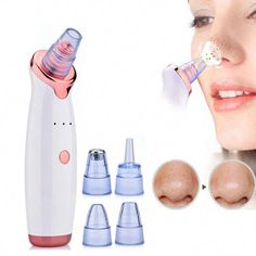 Facial Blackhead Remover Electric Vacuum MachineThis is a multi fuction skin care machine, it comes with 5 different vacuum heads to perform different fuctions at different spots such as cleaning, tigthening, skin rejuvenation, dead skin removal,... Blackhead Remover Tool, Vacuum Machine, Dead Skin Removal, Clean Blackheads, Unclog Pores, Anti Acne