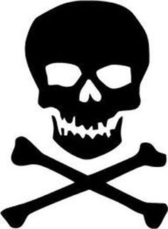 a skull and crossbones symbol is shown in black on a white background,