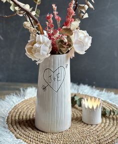 a vase filled with flowers on top of a table