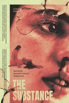 a movie poster for the substance with an image of a woman's face and eye