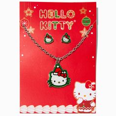 Claire's Hello Kitty® Christmas Jewelry Set - 2 Pack Christmas Hello Kitty, Sensitive Ears Earrings, Piercing Kit, Flower Crown Hairstyle, Kitty Christmas, Hair Gift, Hello Kitty Christmas, Bags For Teens, Jewelry Words