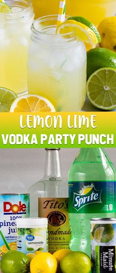 lemon lime vodka party punch recipe is the perfect summer drink for parties and cocktails