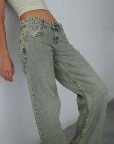 Sandy Blue Acid Low Rise | Parallel – motelrocks-com-us Low Rise Jeans Outfit, Parallel Jeans, Rock Jeans, Low Waisted Jeans, Low Rise Flare Jeans, Motel Rocks, Low Rise Jeans, Low Waisted, Washed Jeans