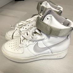 Vintage Nike Air Force 1s Uptown Never Worn & Comes With Original Box. Color: Grey & White Size: 6.5 Youth Shoes Nike Air Force, Nike Air Force 1s, Air Force 1s, Shoes Nike Air, Box Color, Kids Nike, Shoes Nike, Vintage Nike, Nike Air Force