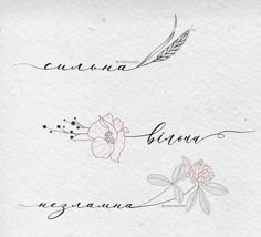 two handwritten letters with flowers on them