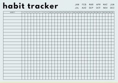 a printable habit tracker with the words habit tracker