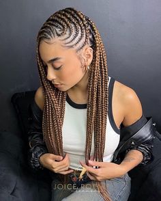 Gana Braids, Black Afro Hairstyles, New Braid Styles, Ghana Braid Styles, Hairstyles Cornrows, Long Braided Hairstyles, Side Braid Hairstyles, Braided Hairstyles For Black Women Cornrows, Big Box Braids Hairstyles