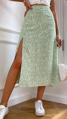 Rok Outfit, Floral Print Midi Skirt, Formal Wear Women, High Waisted Maxi Skirt, Rock Outfit, Full Length Gowns, Long Sleeve Gown, Half Skirt, Floor Length Gown