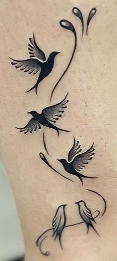 Bird Ankle Tattoo, Grandma Tattoo, Tattoos For Dad Memorial, Ankle Tattoo For Girl, Cute Tattoos On Wrist, Girl Neck Tattoos, Bird Tattoo Wrist