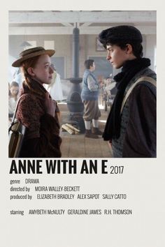 the poster for annie with an e shows two people in period clothing, one wearing a hat