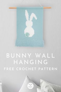 the bunny wall hanging is free crochet pattern and it's easy to make