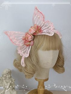 This price is for a pair of hairclips only. Out Of Service, Butterfly White, Headpiece Accessories, Big Butterfly, Hand Accessories, Kawaii Accessories, Vintage Gothic, Butterfly Hair, Pink Butterfly